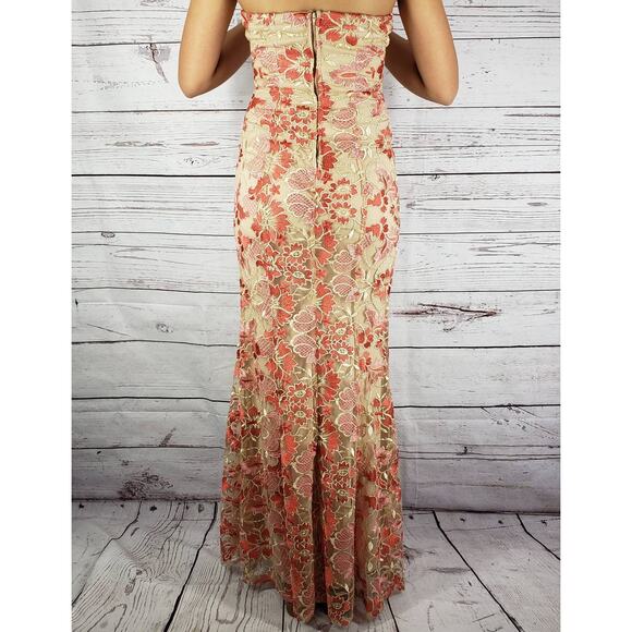 Speechless Floral Lace Strapless Sweetheart Neck Mermaid Dress Size 1 - Picture 14 of 14